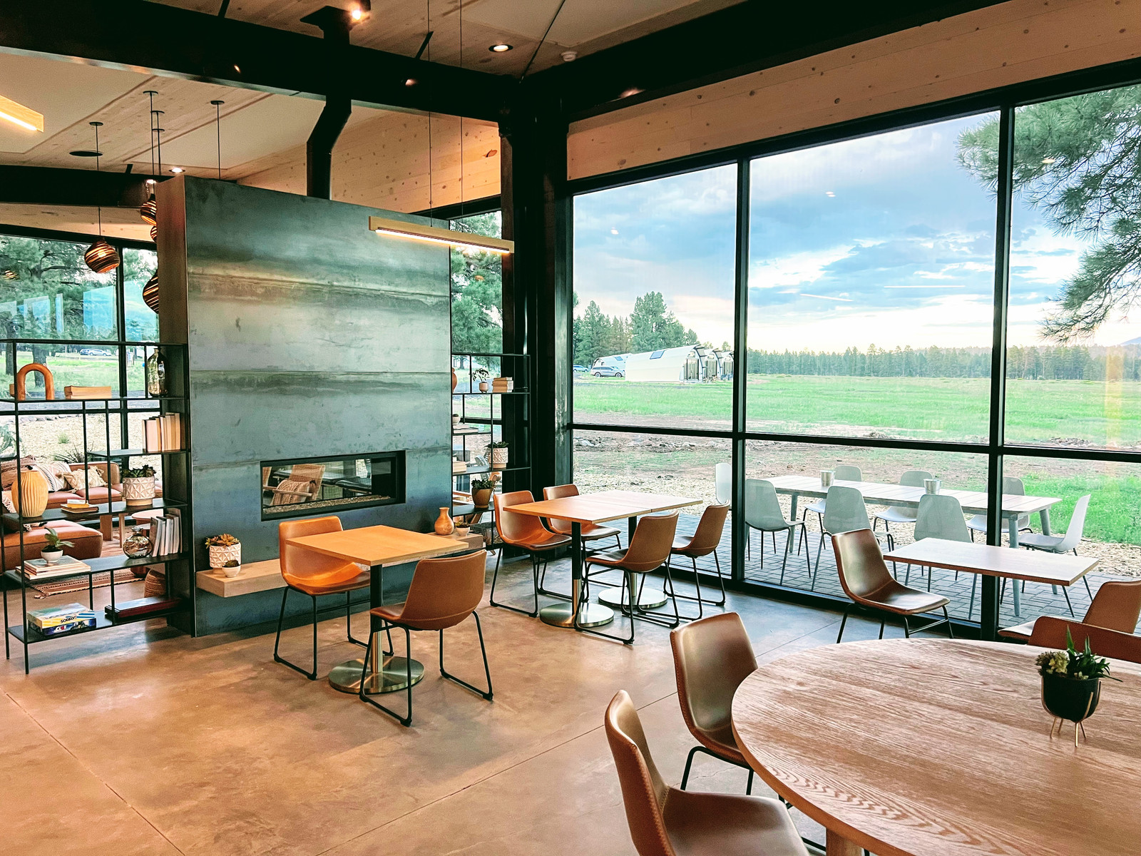 Glass Walled Dining Room at Backland
